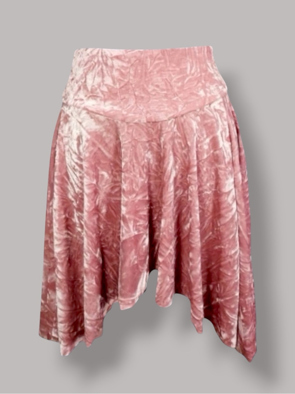 UO Silence + Noise Skirt Pink Mini Crushed Velvet Asymmetrical Hem Fairycore M